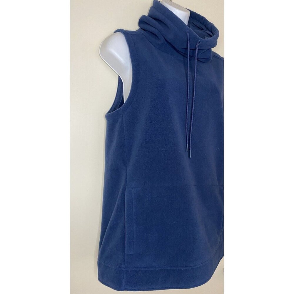 NOBULL Women’s Microplush Fleece Vest Blue S – Sleeveless Cowl Neck Zip up - Picture 4 of 12